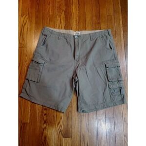 Old Mill Mens Taupe Gray green Duck Canvas Carpenter Cargo Shorts 42 100% Cotton